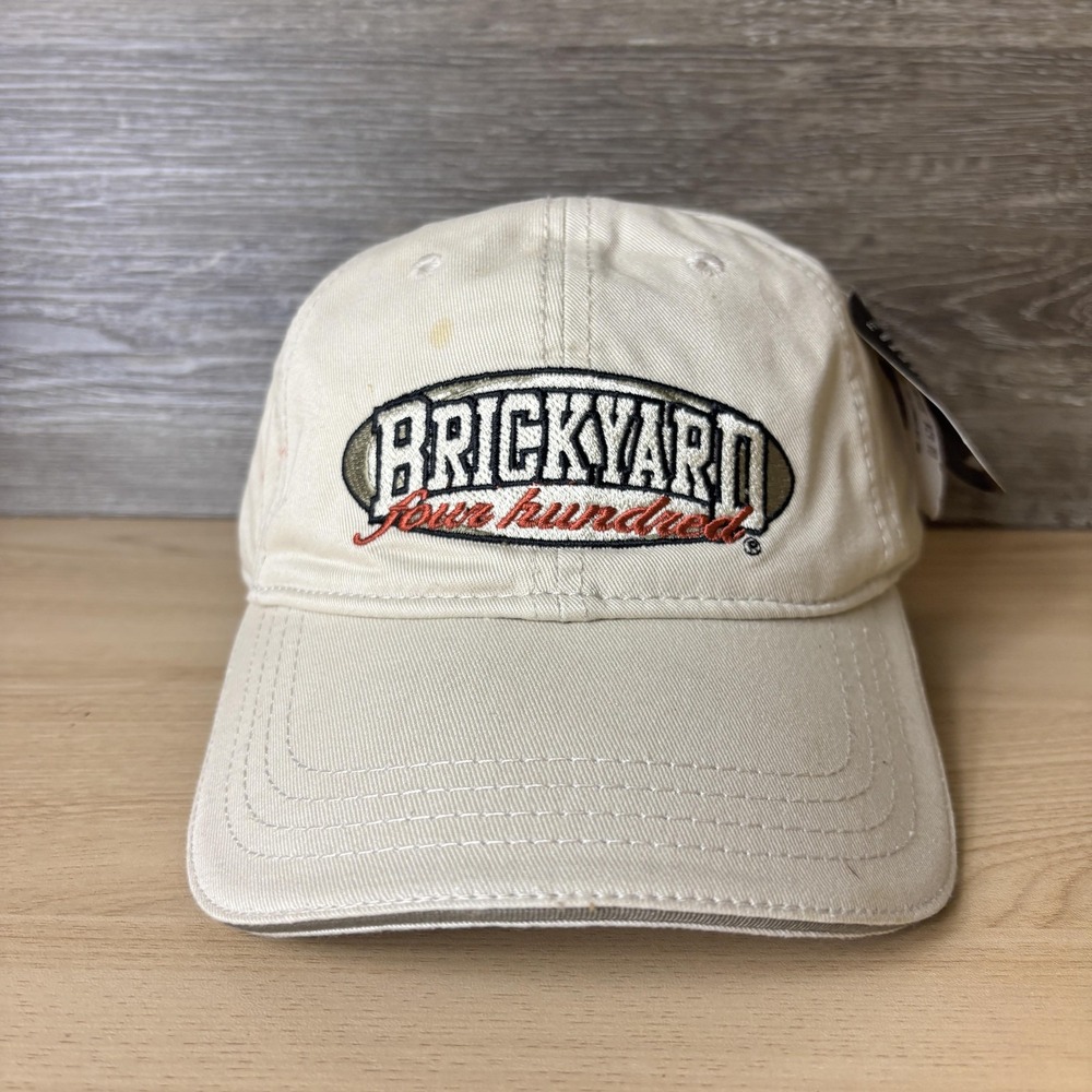 Brickyard 400 Hat Cap Strap Back Mens XL Stone White Racing NASCAR IndyCar 90s